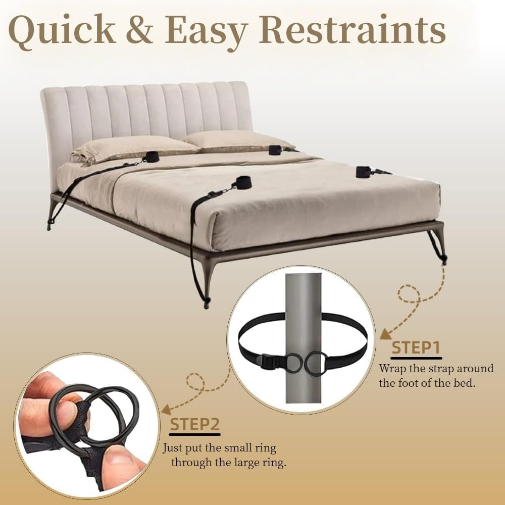 MidnightVice Adjustable BDSM Bed Bondage Kit