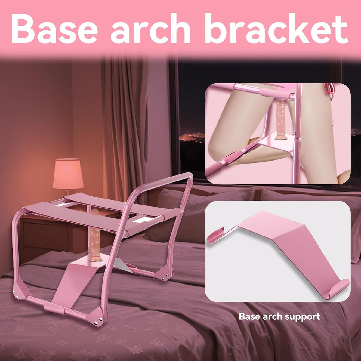 SilkReign Foldable Pink Sex Chair with Armrests