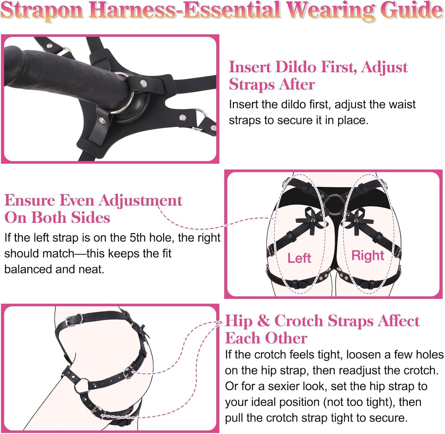 Bow & Beyond Strap-On Harness – 2 O-Rings, Adjustable
