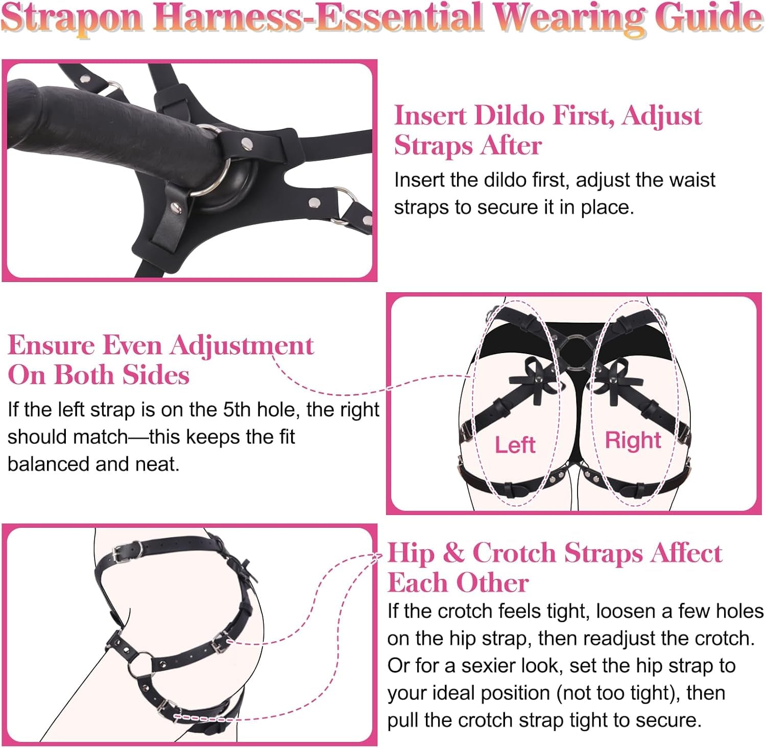 Bow & Beyond Strap-On Harness – 2 O-Rings, Adjustable