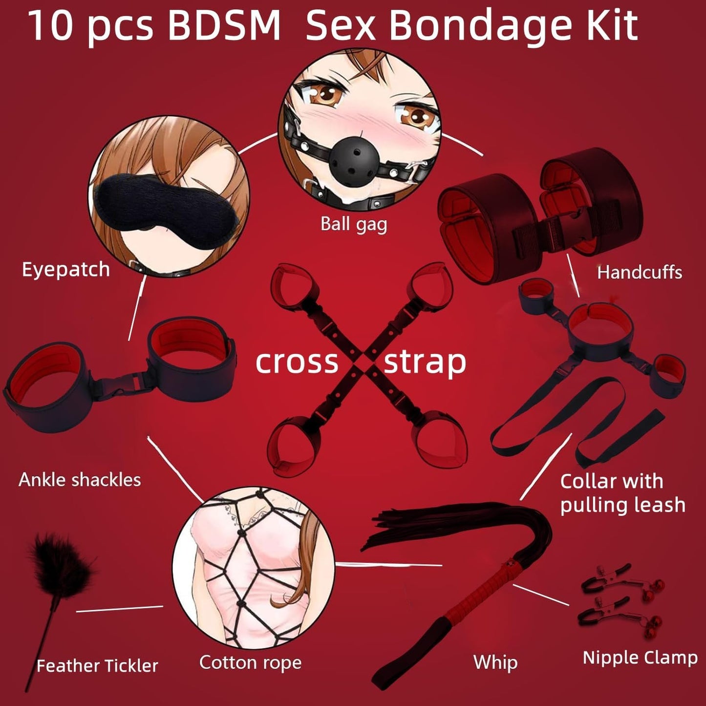 RedRitual 11-Piece BDSM Bondage Kit