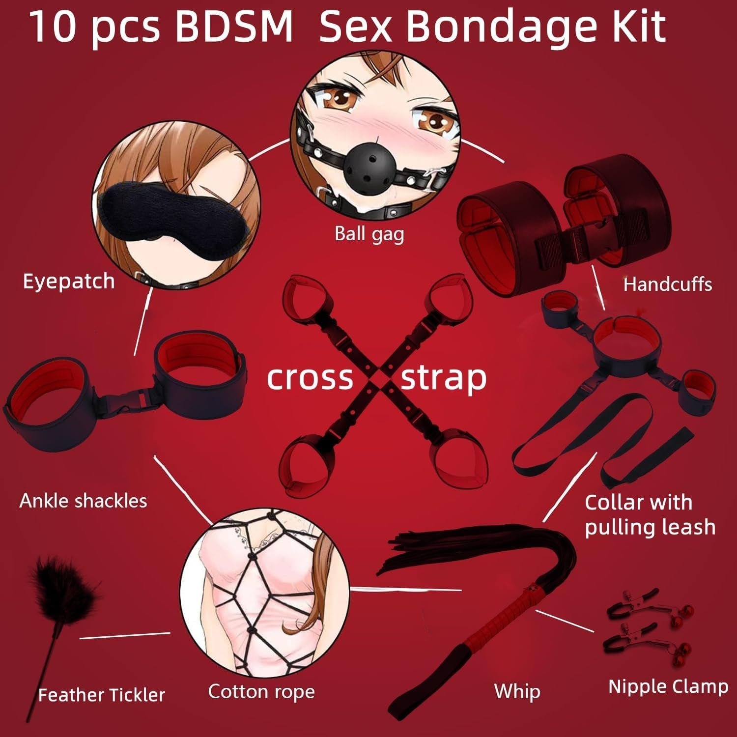 RedRitual 11-Piece BDSM Bondage Kit