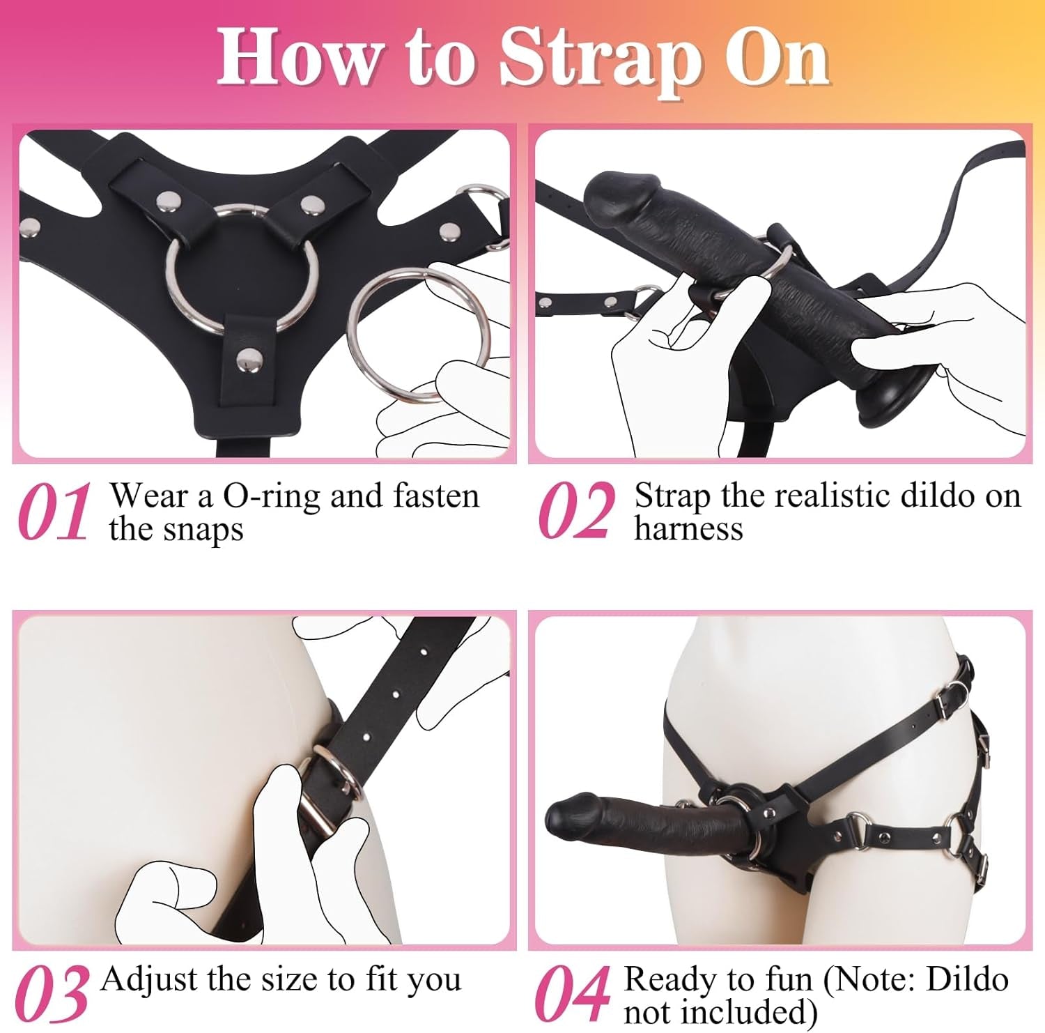 Bow & Beyond Strap-On Harness – 2 O-Rings, Adjustable