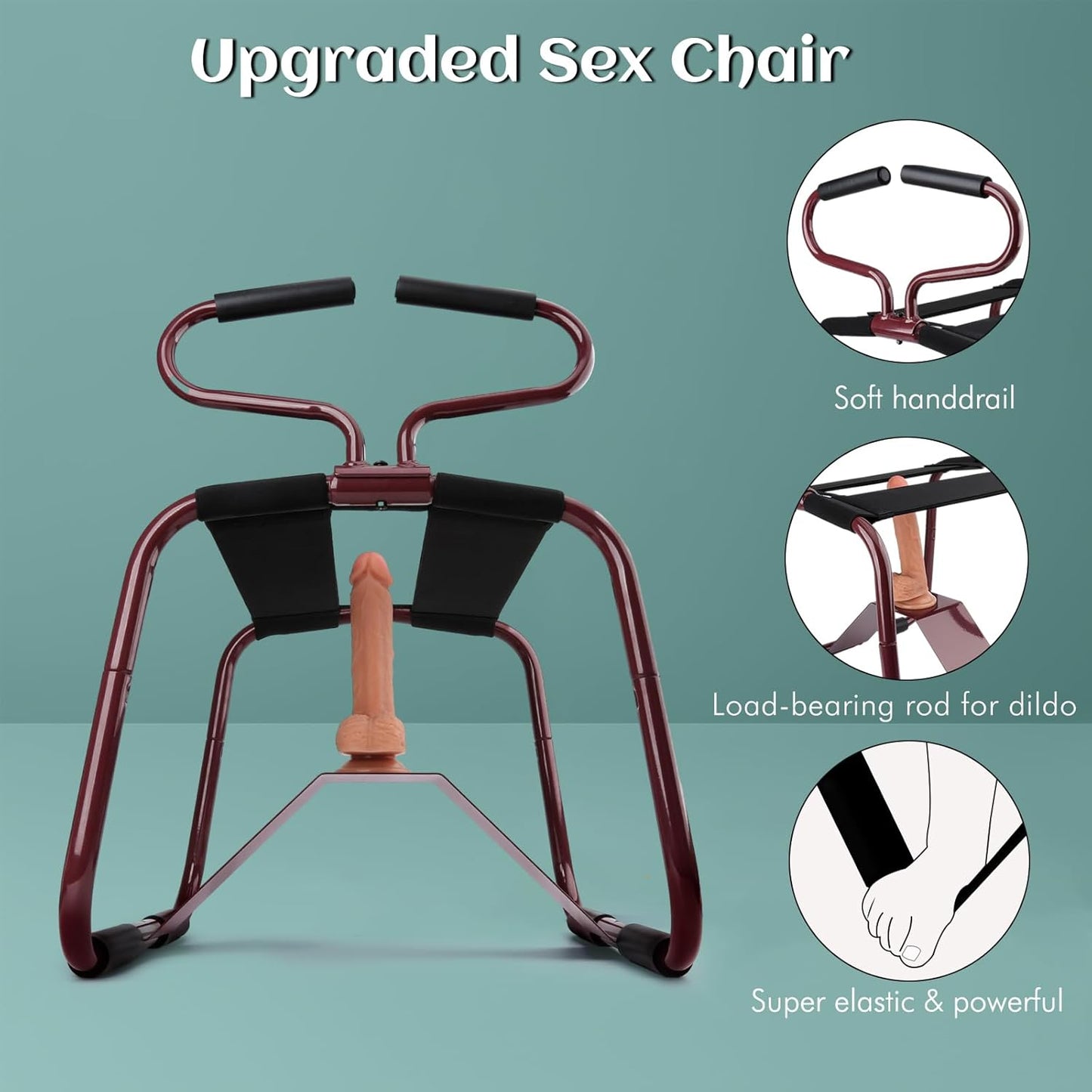Bondage Chair Sex Furniture Bouncing Mount Stools Adult Sex Toy, Sex Love Chair with Handrail Detachable and Convenient Elastic Chair for Position Support, Weightless Position Sex Bench for Couples