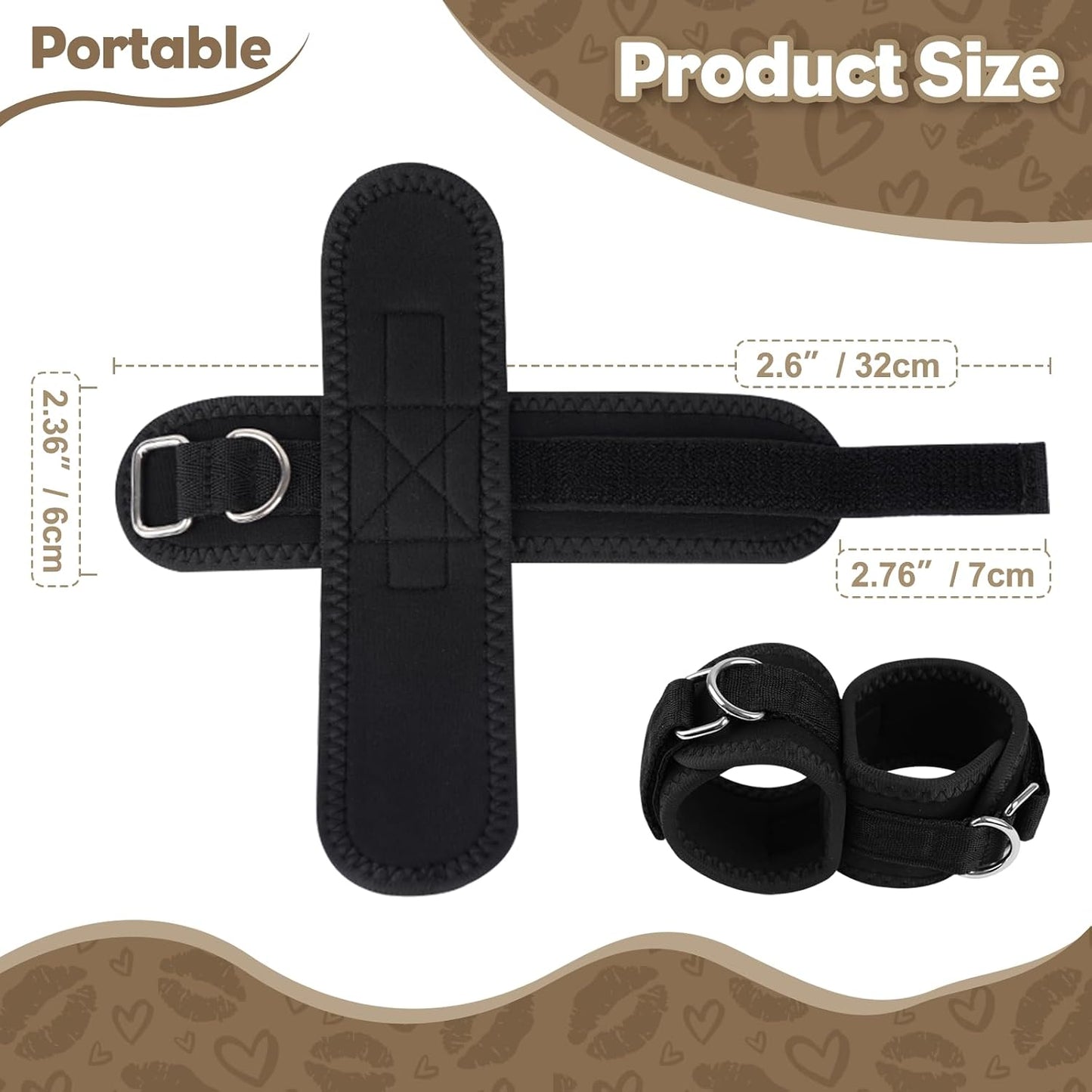 Bound & Ready Adjustable Connected Bondage Cuff Set for Couples | Padded Restraints