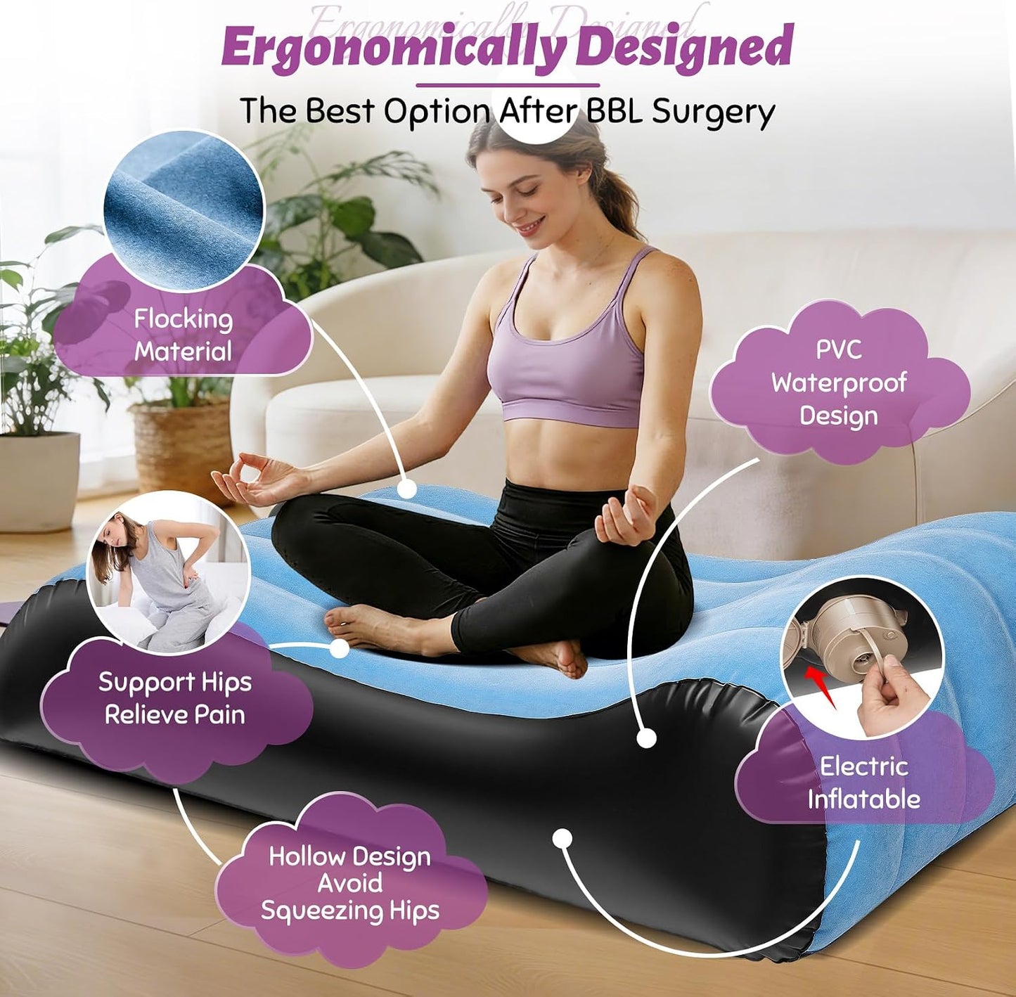 AzureContour Inflatable Sex Sofa & BBL Recovery Bed