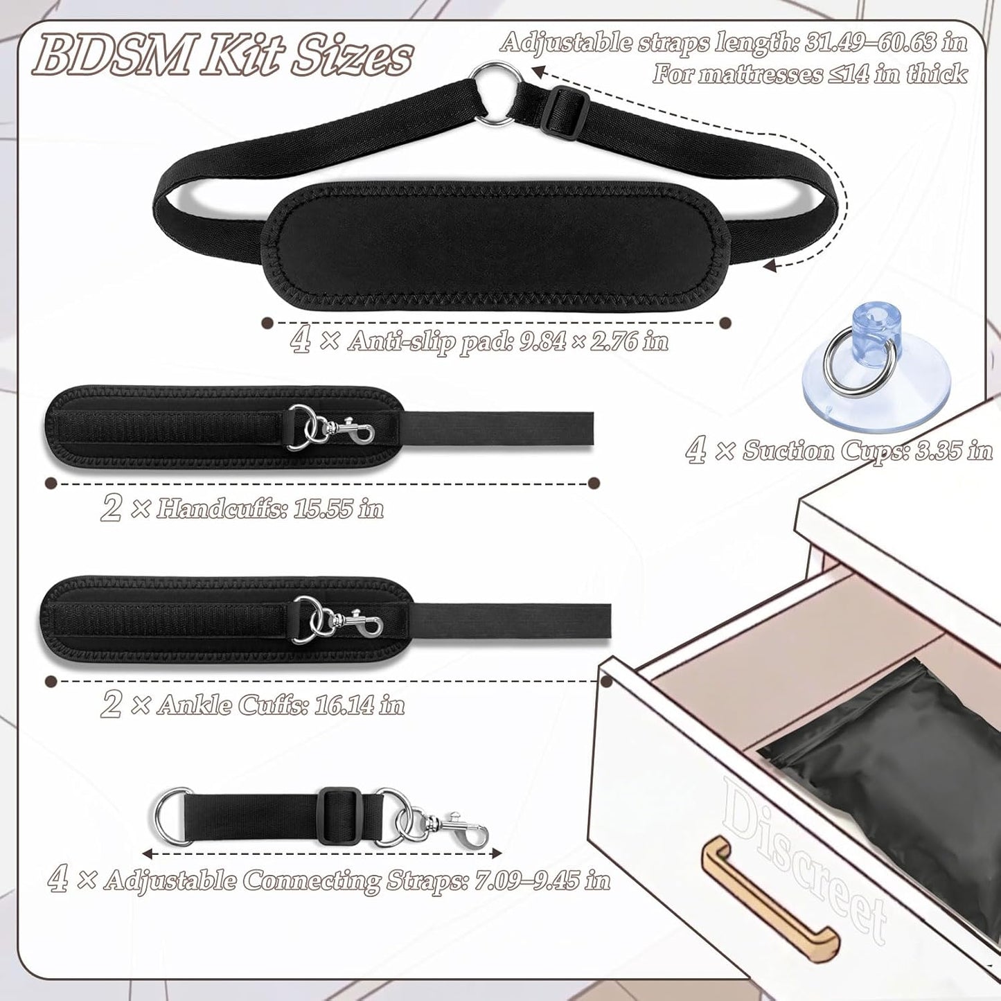 BedChamber BDSM Bed Restraints Kit