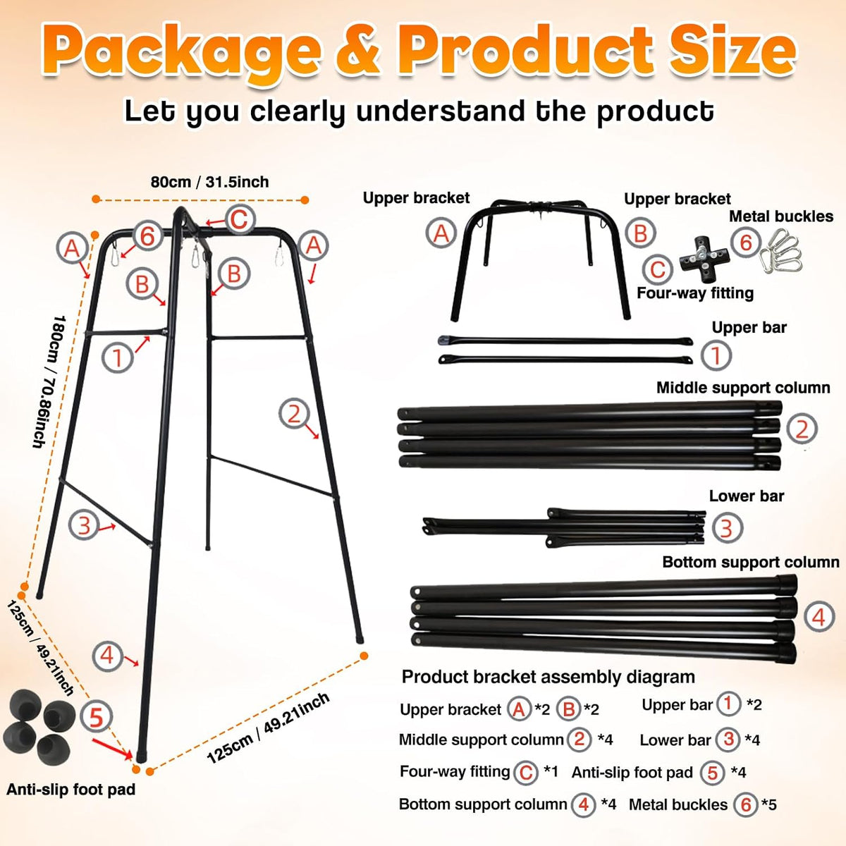 GoldenPredator Freestanding Sex Swing Stand with Extra-Wide Leopard Sling