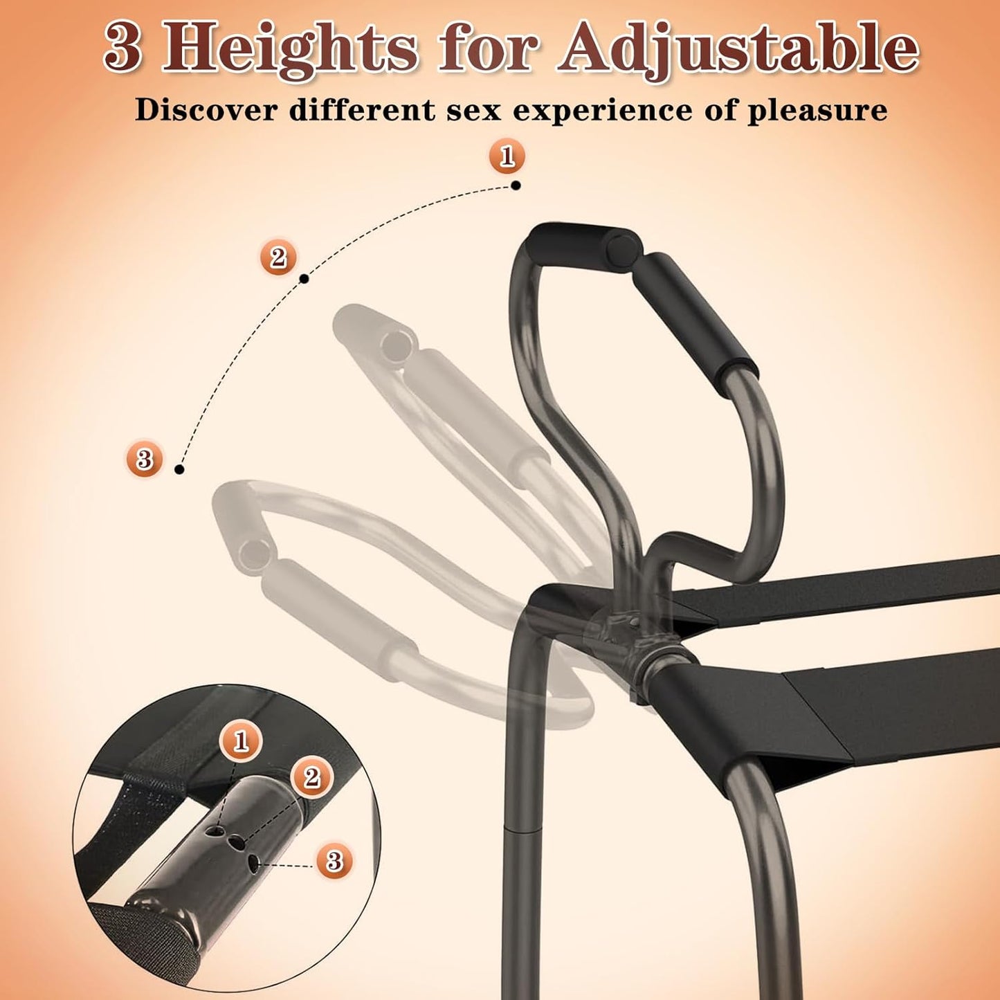 Adjustable Sex Chair, Sex Furniture for Adults with Soft Padded Seat & Elastic Straps, Versatile Sex Position Chair for Bedroom Fun, Portable Sex Stool & Sex Couch for Deeper Pleasure