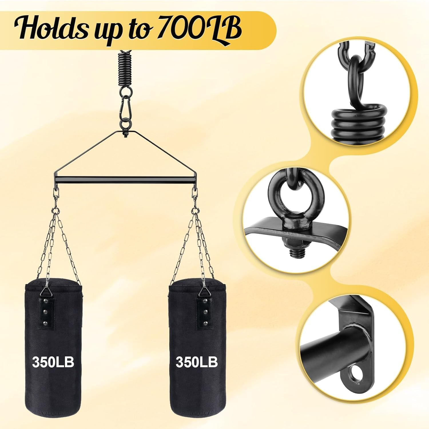 BDSM Adult Sex Swing - 360 Degree Spinning Indoor Ceiling Sling with Adjustable Thigh Restraints, Premium Paint Stand Holds up to 700Lbs, Plush Cushion Bondage Sex Chair Sex Toys for Men Women