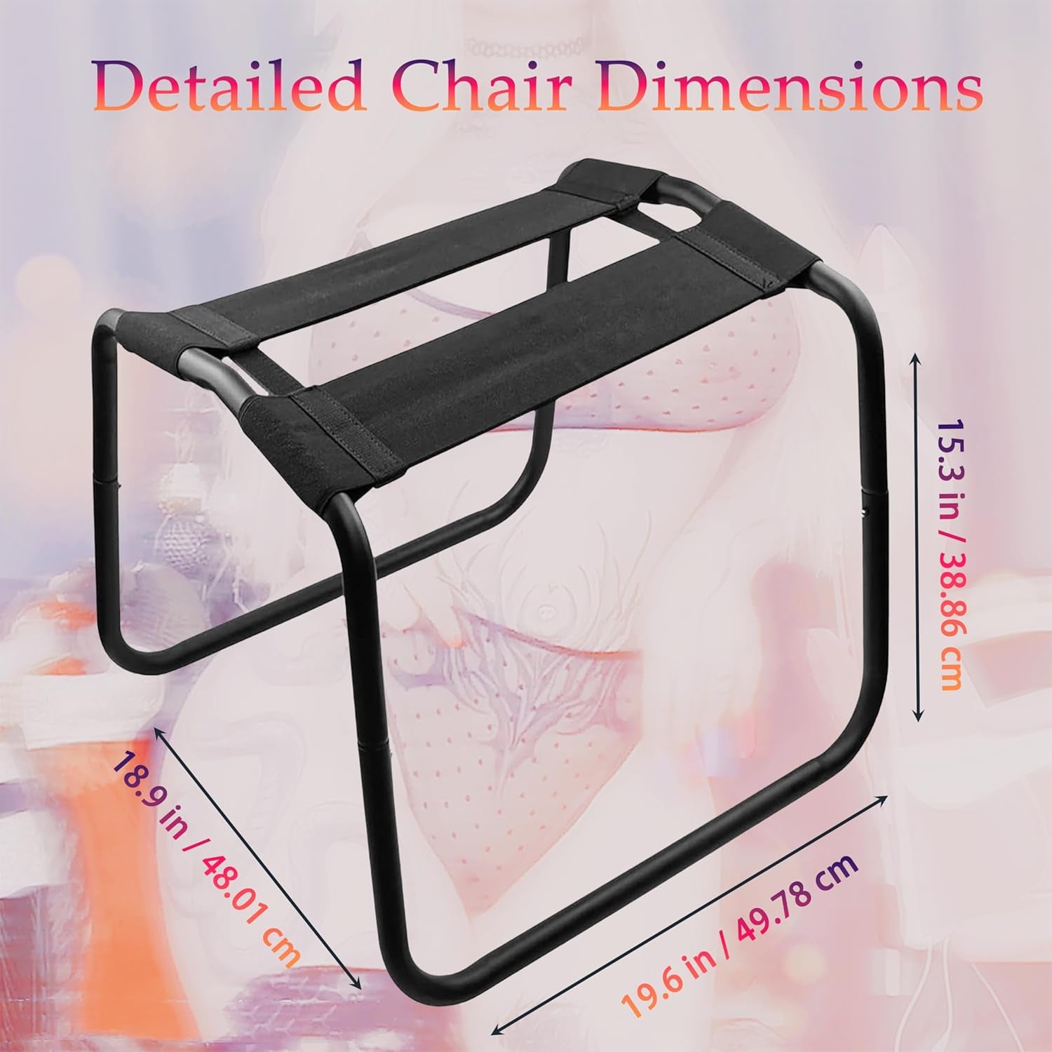 Steel Sex Chair with Bouncing Function & Straps – Effort-Saving Intimate Furniture for Couples, Easy to Assemble & Portable for New Sensations