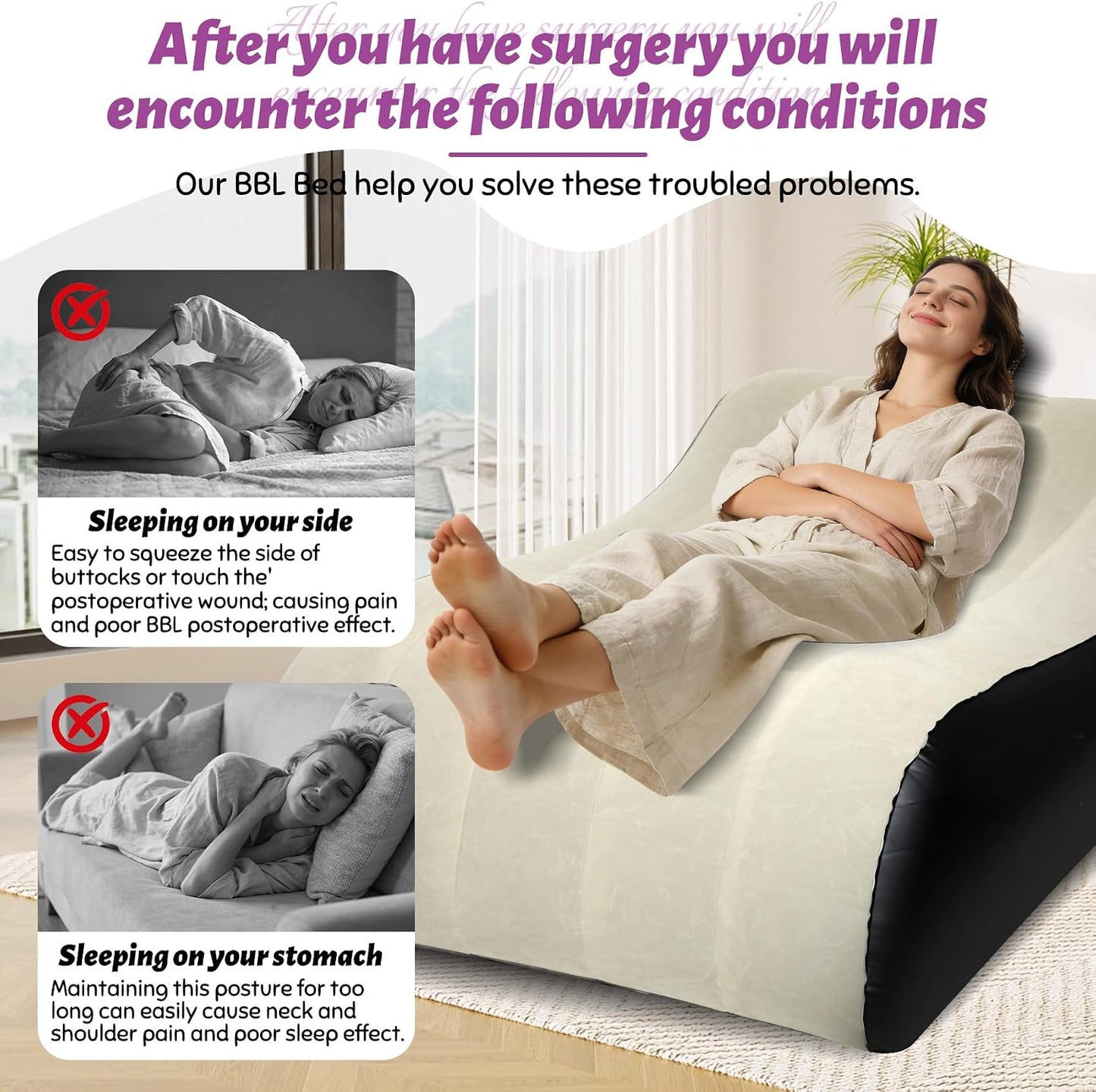 CaramelContour Inflatable Sex Sofa & BBL Recovery Bed