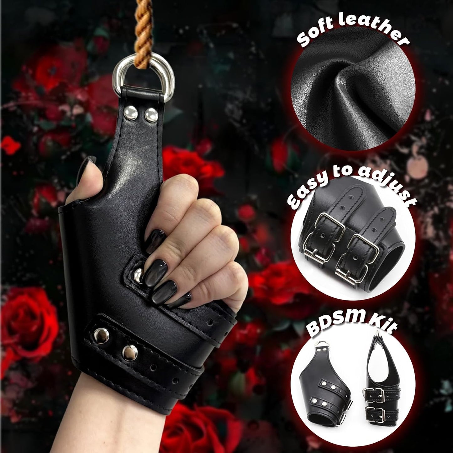 OverHead Leather Suspension Cuffs – Overhead Bondage Restraints