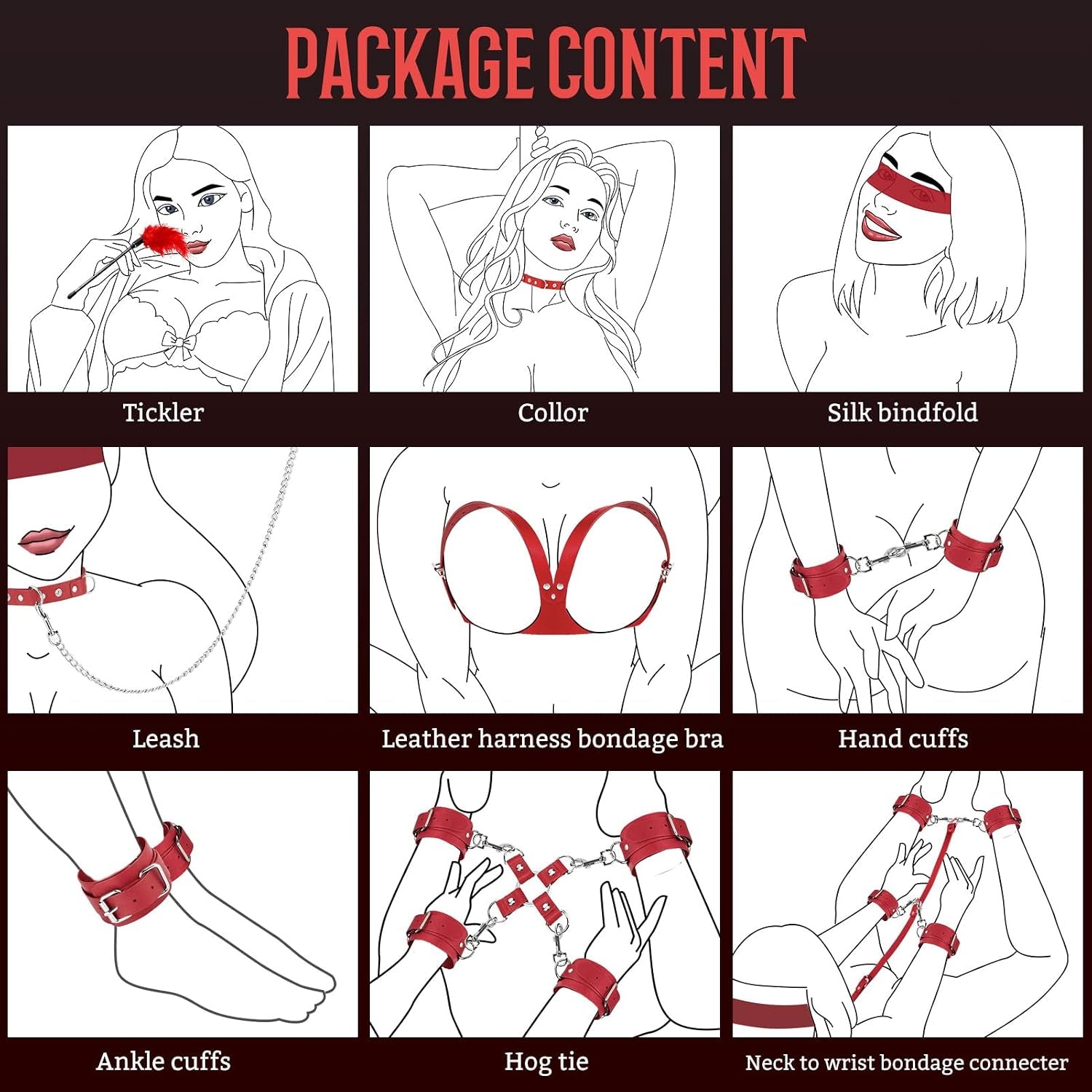 ScarletRite 13-Piece BDSM Beginners Kit