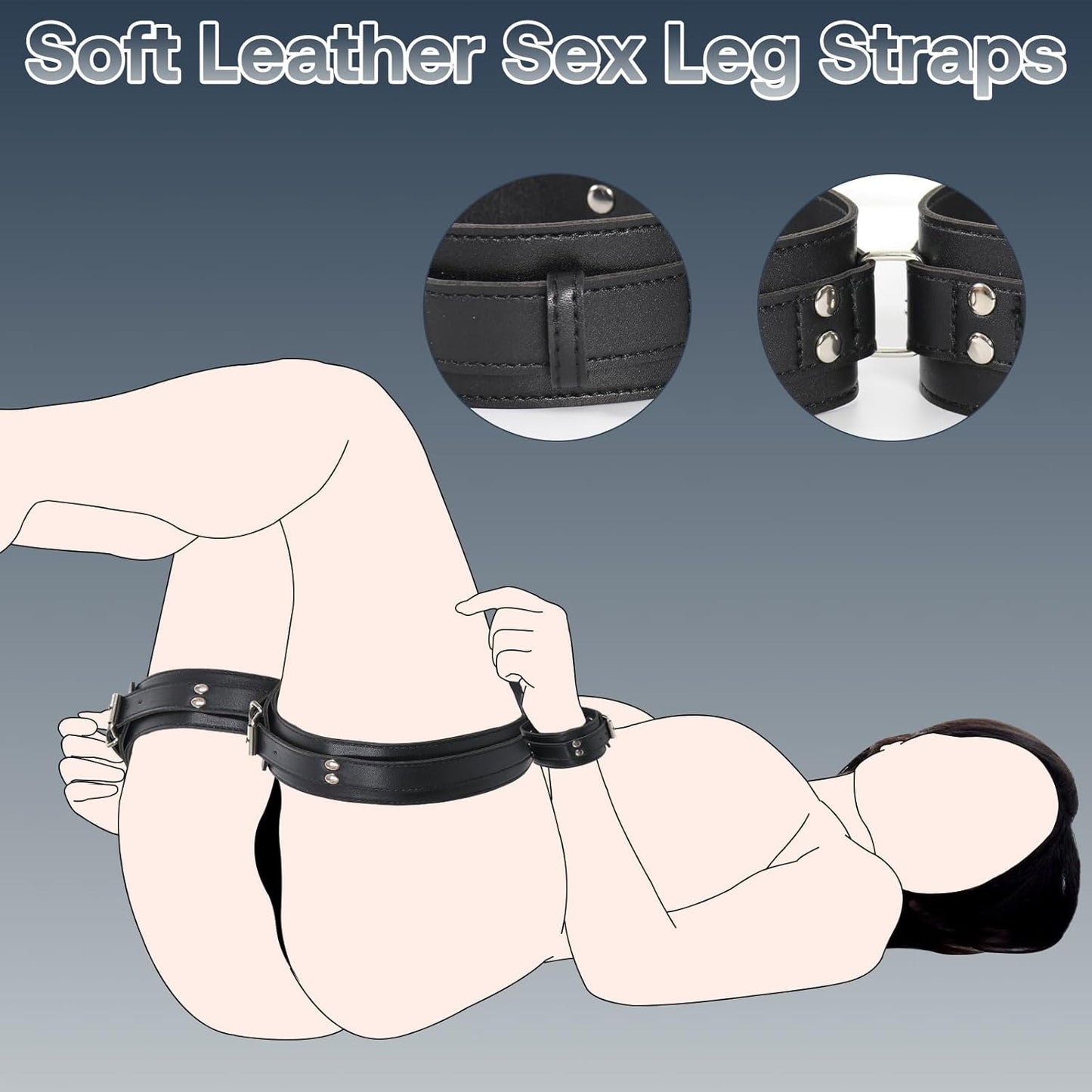 NoirLeather Bondage Set – Wrist, Thigh & Ankle Cuffs