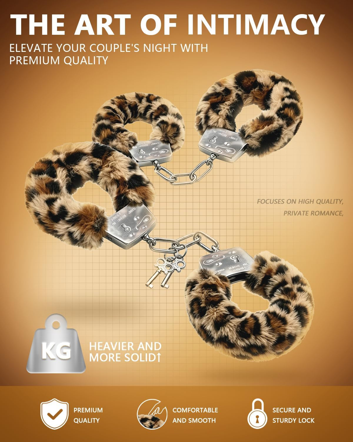 CougarProwl Double-Lock BDSM Steel Cuff Set