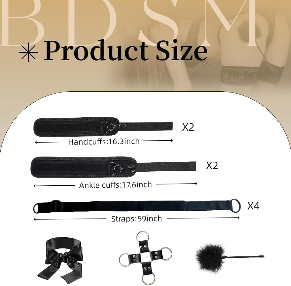 MidnightVice Adjustable BDSM Bed Bondage Kit
