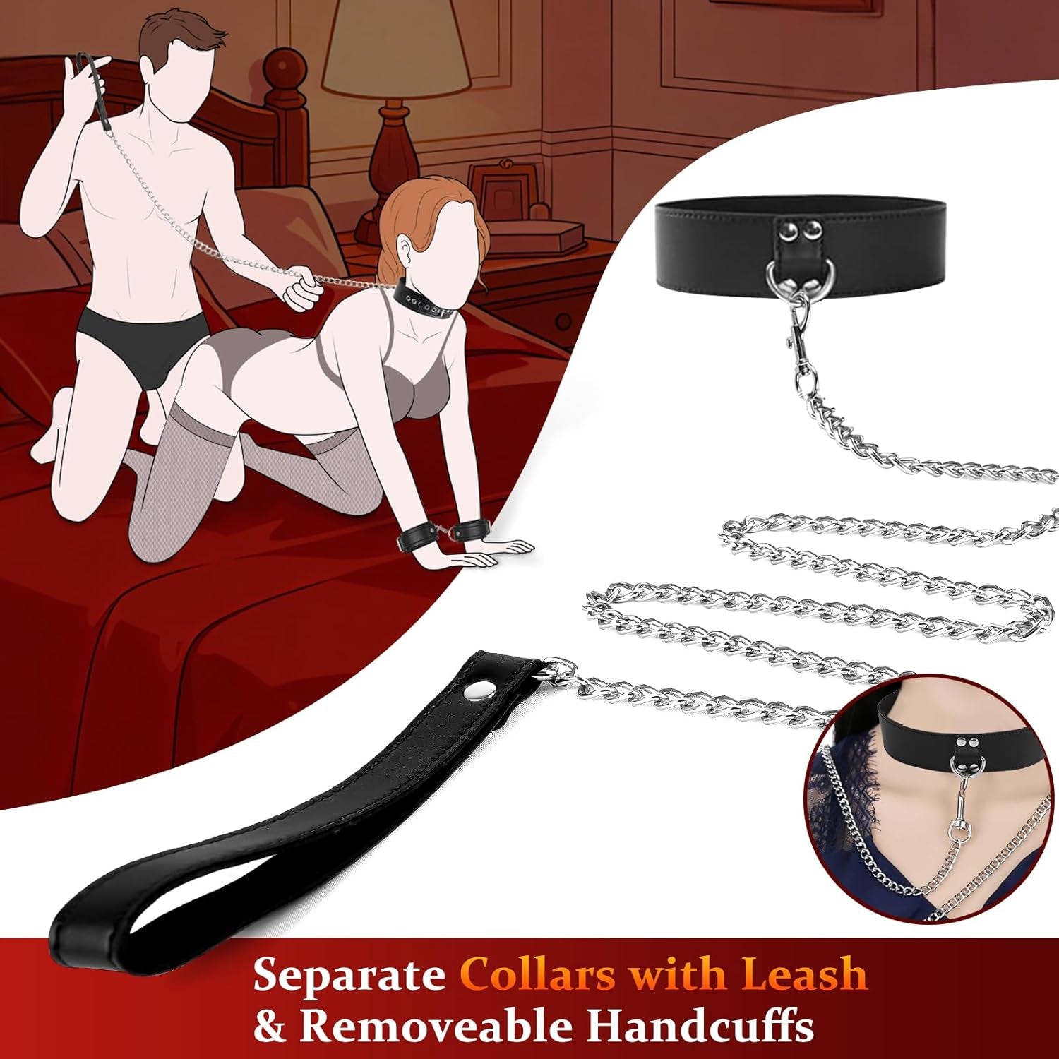 LeashLock BDSM Collar Restraint Harness Set