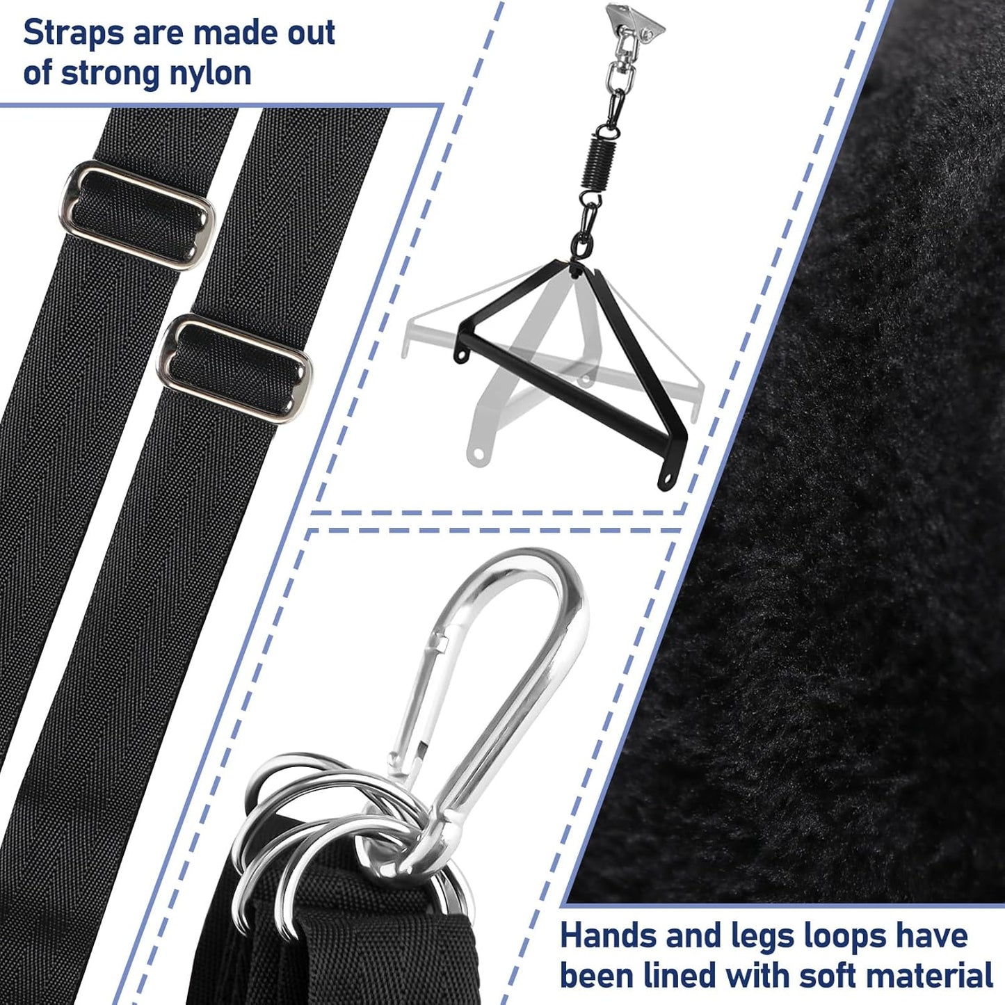 BDSM Sex Swing for Couple, Heavy Duty 360 Degree Spinning Indoor Ceiling Swing with Triangle Hanging Apparatus and Adjustable Slings Soft Pads, Adult Sex Toys Sex Furniture, Holds up to 800 Lbs