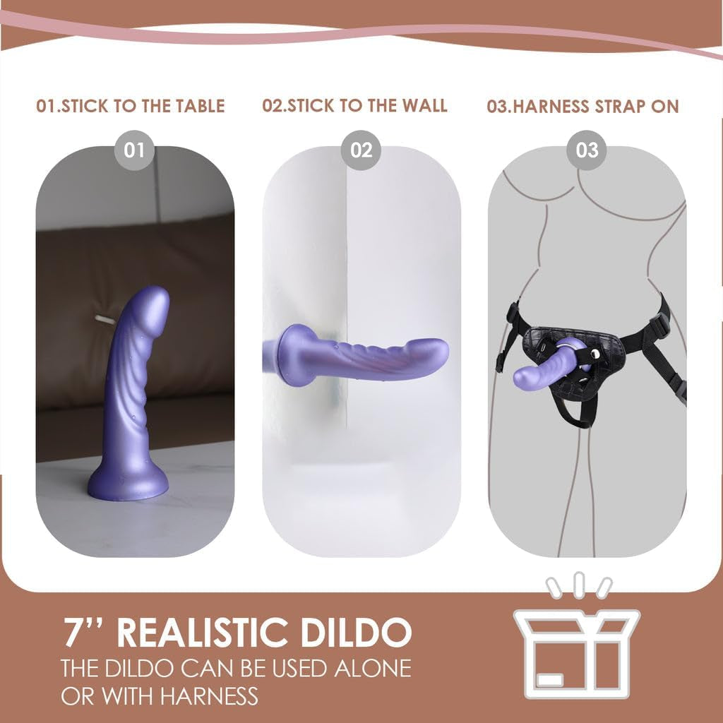 DeepConnect Strap-On Dildo Set | 7" Removable, 3 O-Rings