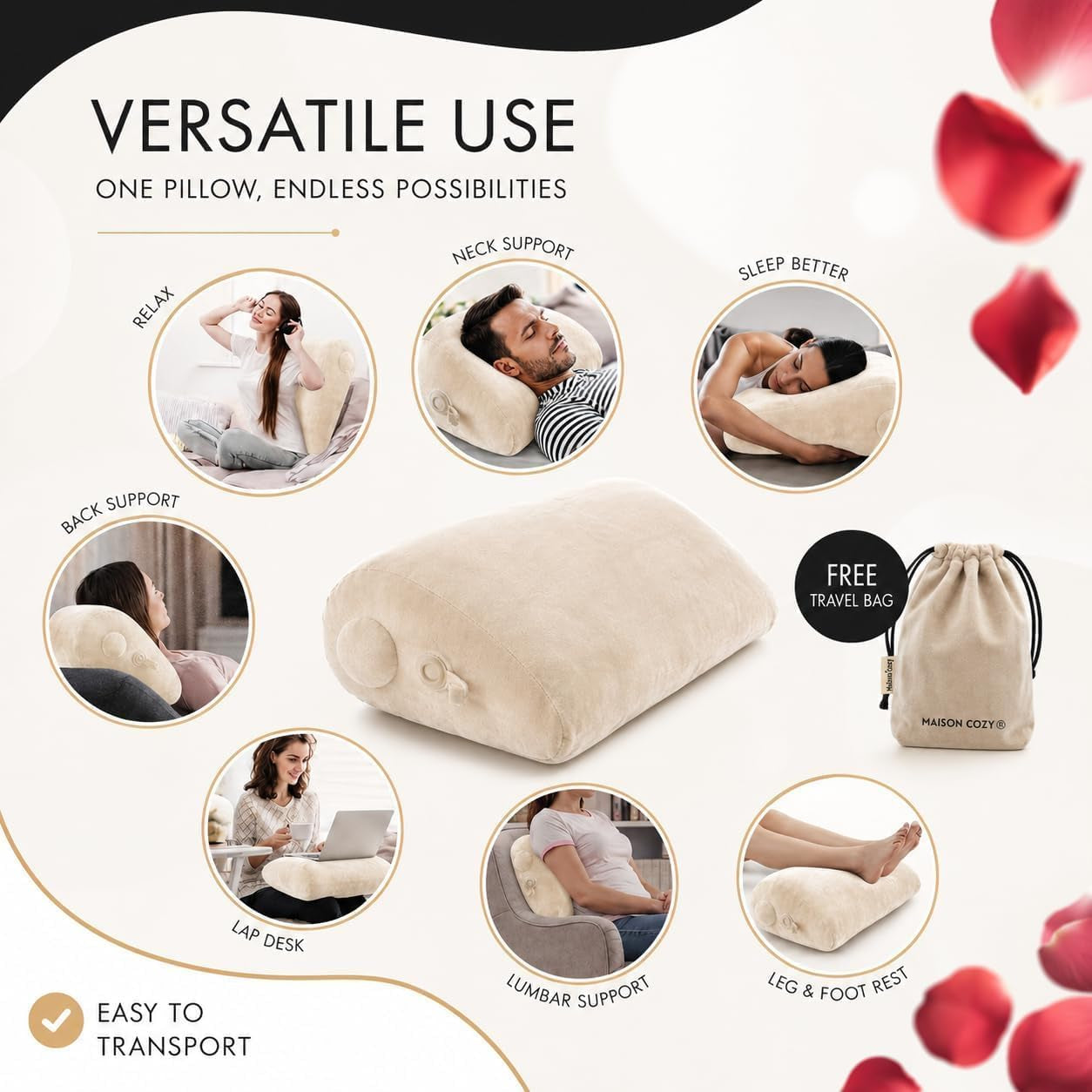 DuneAscent Sex Position Wedge Pillow for Couples