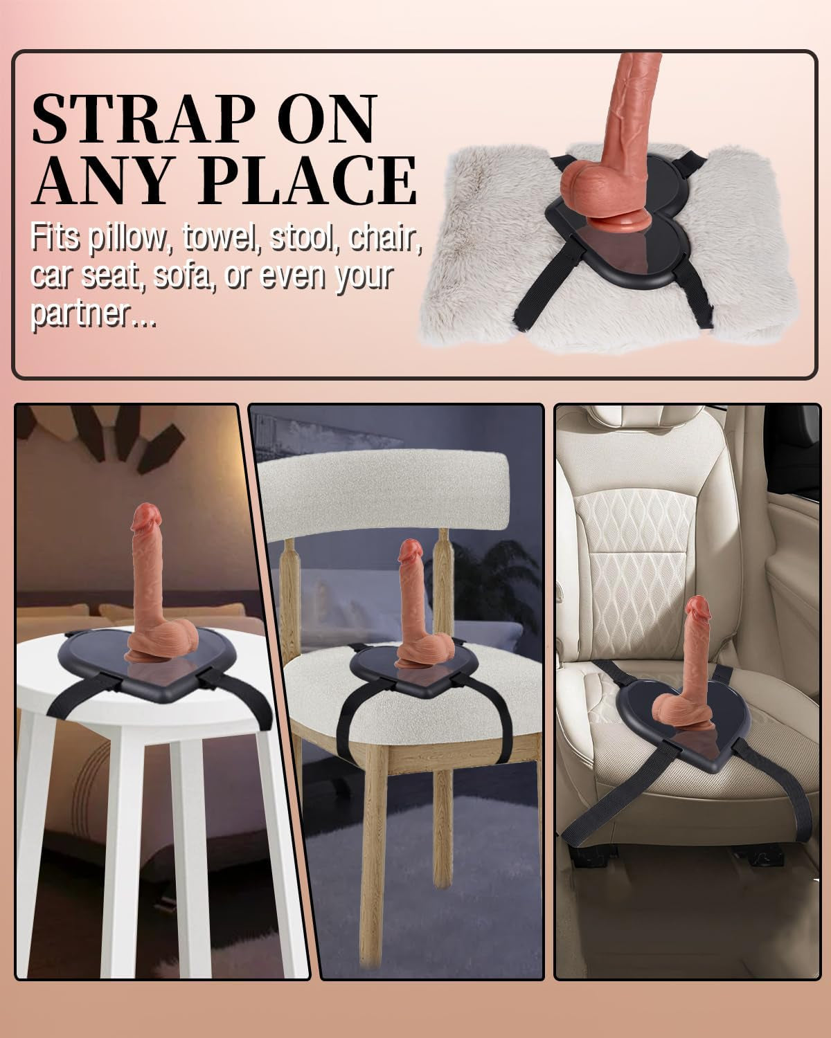 SweetHeart Hands-Free Dildo Saddle Mount