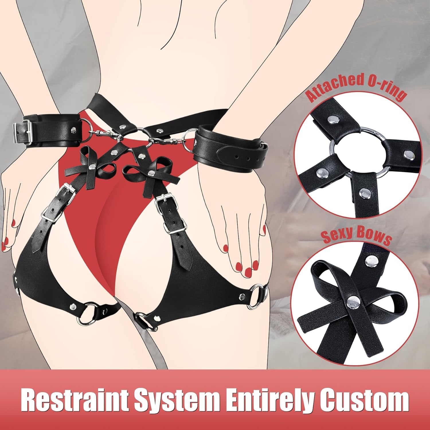 NoirRibbon BDSM Restraint Harness Set