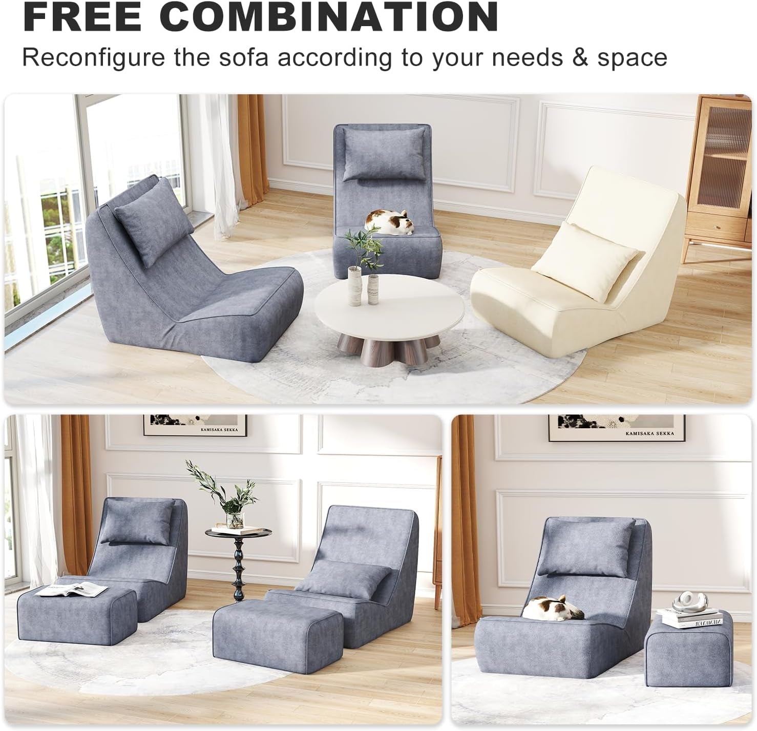 VelvetHaven Convertible Sex Chaise & Ottoman Set