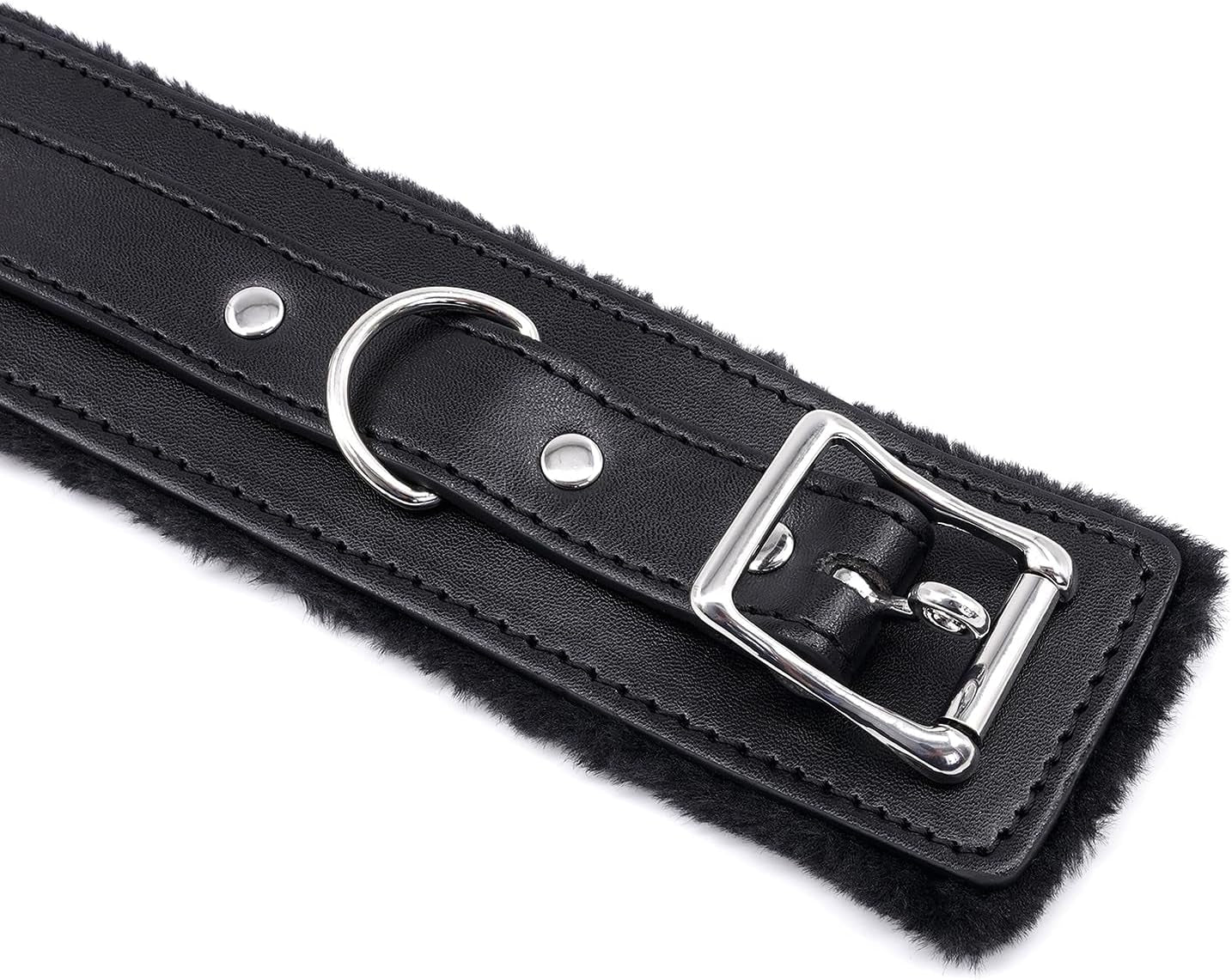 NightDevotion Fur-Lined Collar & Leash | BDSM Collar Set