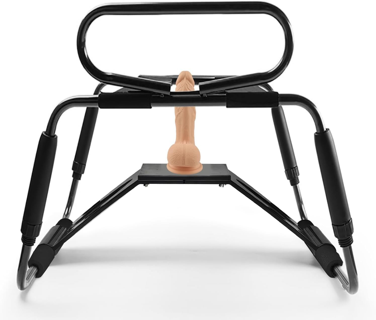 Sex Chair Adjustable Height Sex Bench Bouncing Mount Sex Stool Weightless Position Bouncer Chair with Handrail and Dildo Stainless Portable Elastic Chairs BDSM Sex Novelty Toy for Adult Game (Black)