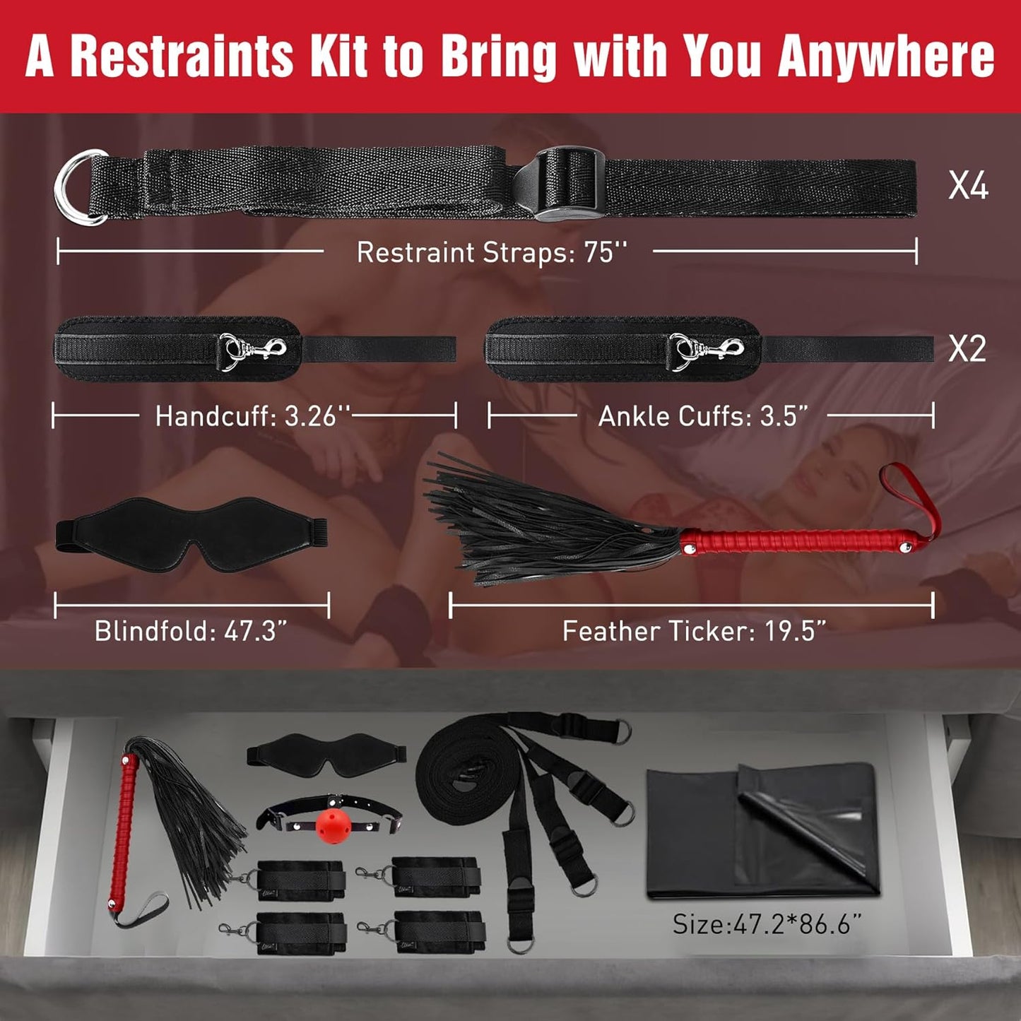 NocturnePlay 7-Piece BDSM Bed Restraint Kit