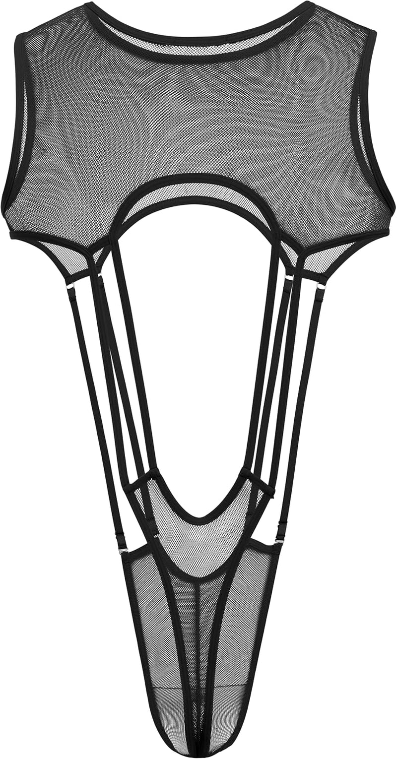 DuskSnare Men's SM Play Fishnet Bodysuit & Thong