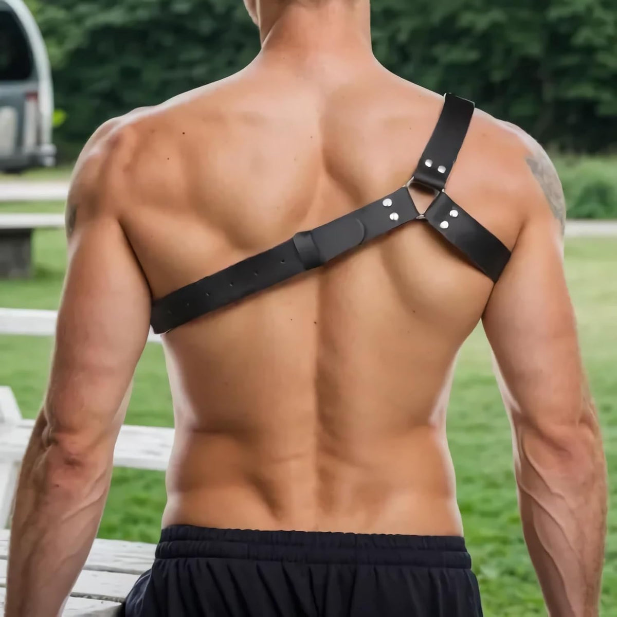 CleanCut Men's Leather Chest Harness | BDSM Body Harness