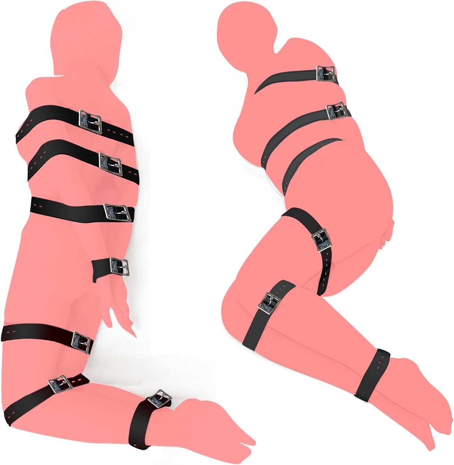 ShadowLine 7-Piece Premium PU Leather Bondage Straps