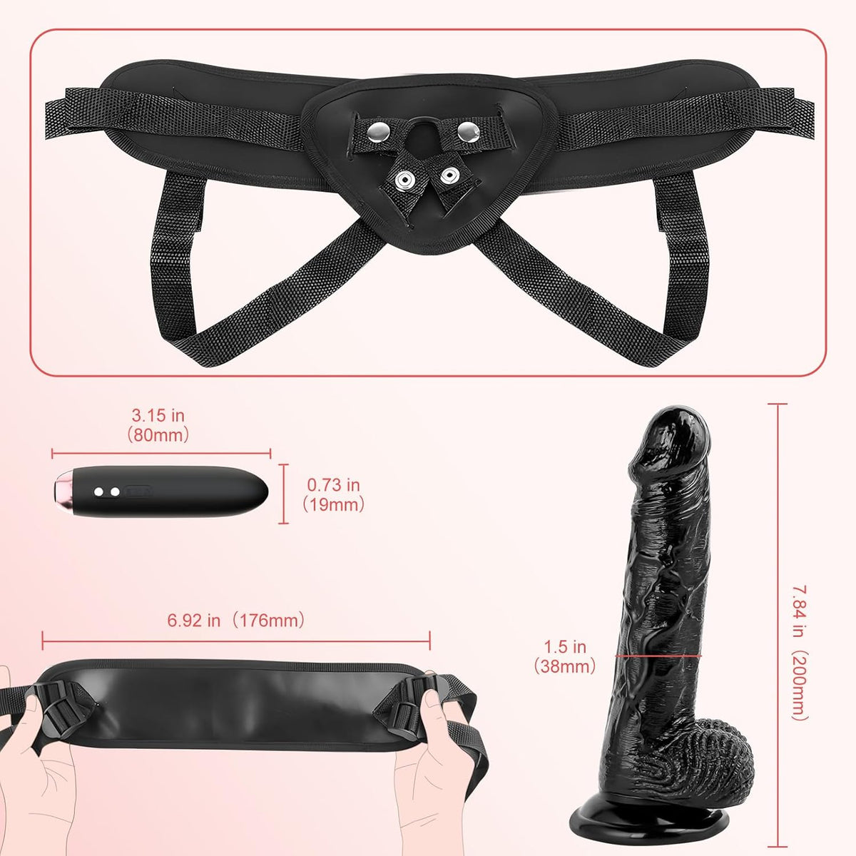 NightTremor Vibrating Dildo Strap-On & Harness Set