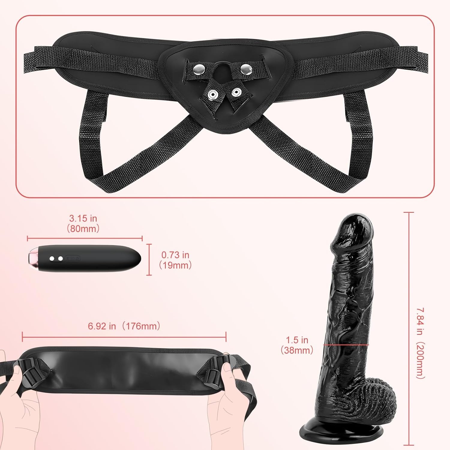 NightTremor Vibrating Dildo Strap-On & Harness Set