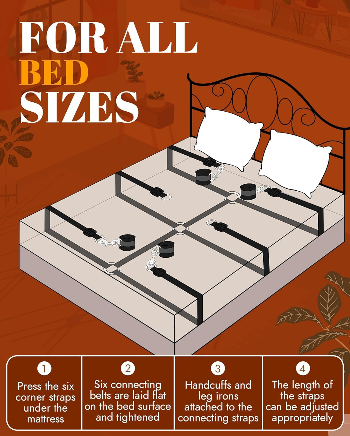 NightTether Under-Mattress Bed Bondage Restraint Kit