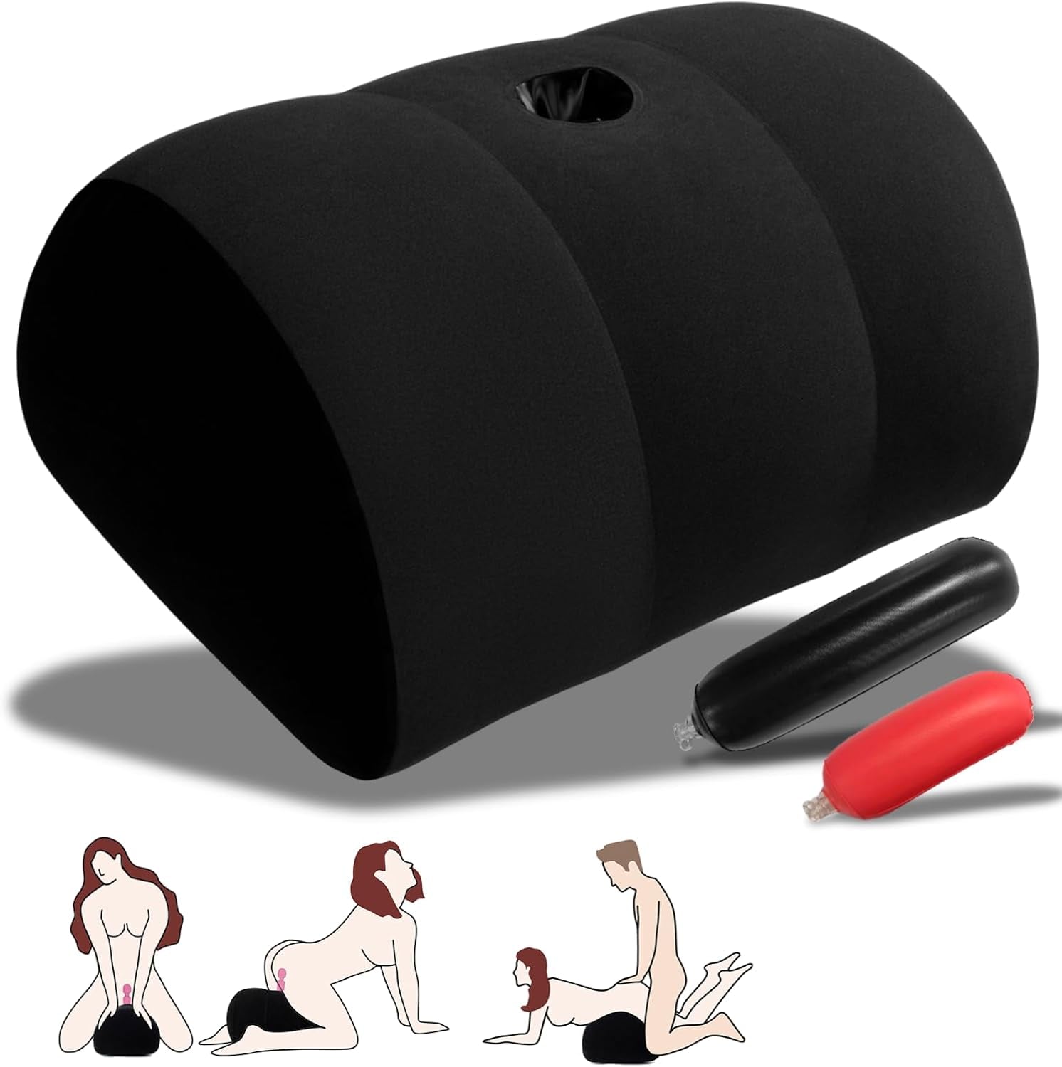 Inflatable Sex Pillow for Couples – Portable Sex Toy Mount & Sex Position Pillow – Compatible with Most Adult Sex Toys – Sex Furniture for Bedroom & Accessories for Couples Design for Solo Play
