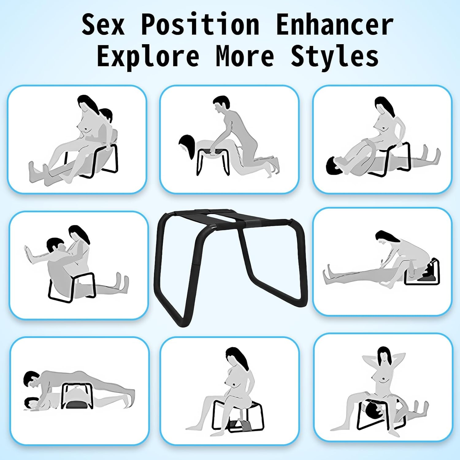Sex Chair for Couples BDSM Sex Toys, Multifunctional Sex Position Enhancer Chair Adjustable Sex Bench with Bouncing Mount Seat, Weightless Riding Sex Stool Sex Furniture for Bedroom