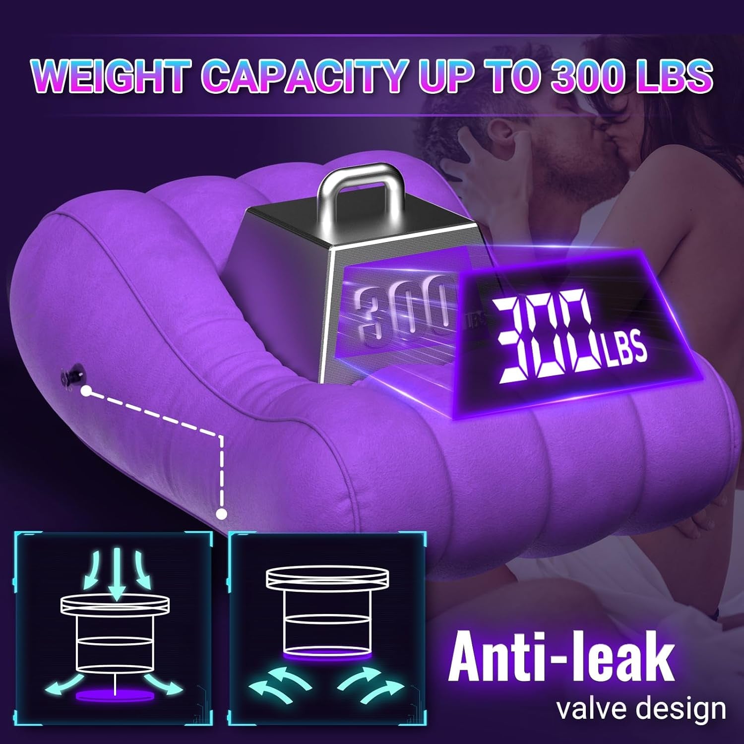 VioletLounge Ergonomic Curve Inflatable Sex Chair Pillow