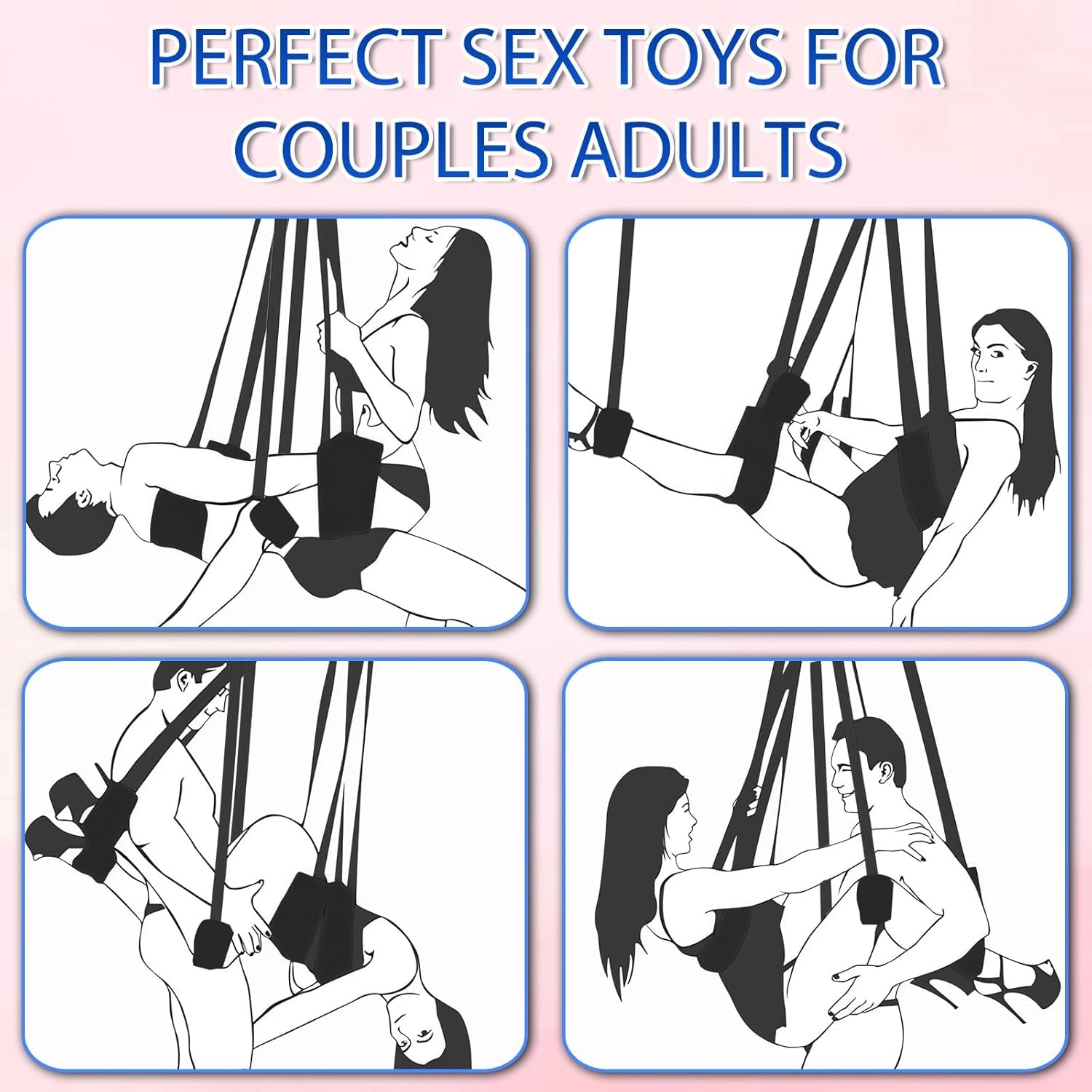 Sex Swing, 360 Degree Spinning Indoor Ceiling Swing BDSM Sex Toys Set with Premium Paint Stand Widened Thick Pad Comfortable Pillow Swing for Couples