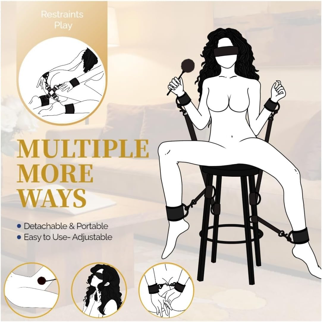 MidnightVice Adjustable BDSM Bed Bondage Kit