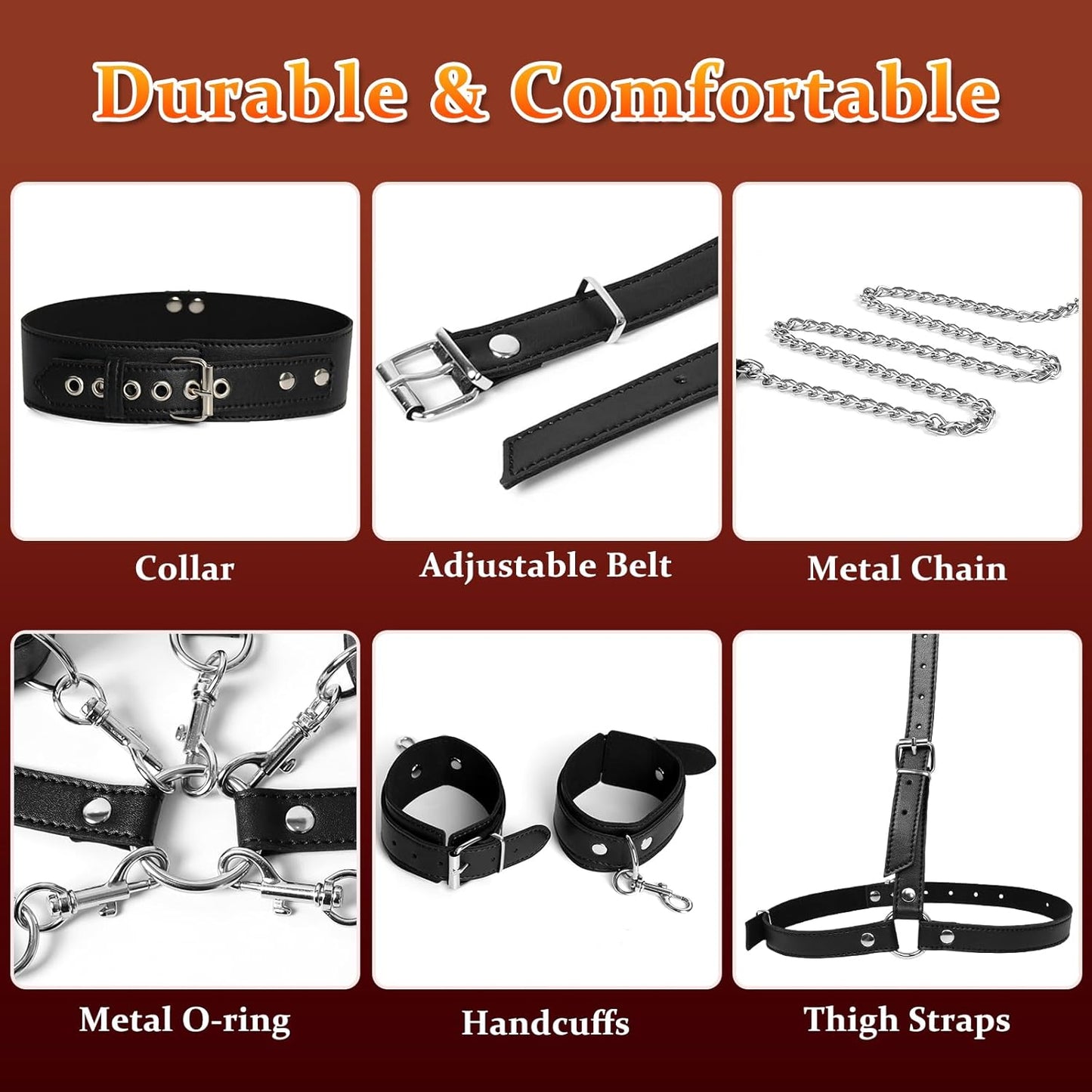 LeashLock BDSM Collar Restraint Harness Set