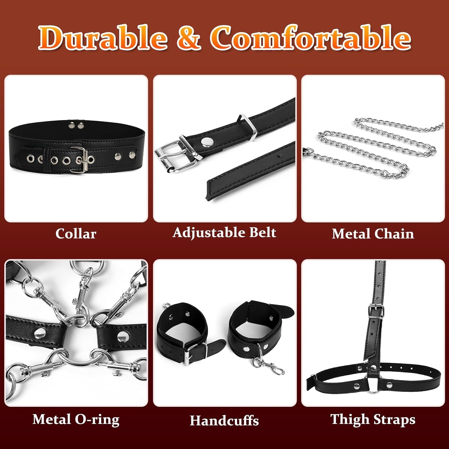LeashLock BDSM Collar Restraint Harness Set