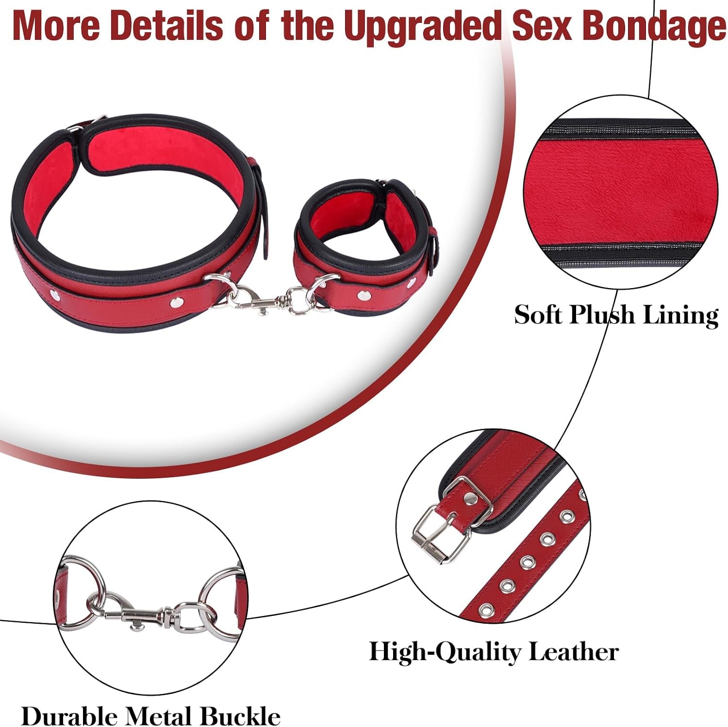 DuskCrave BDSM Wrist & Thigh Cuff Restraint Set