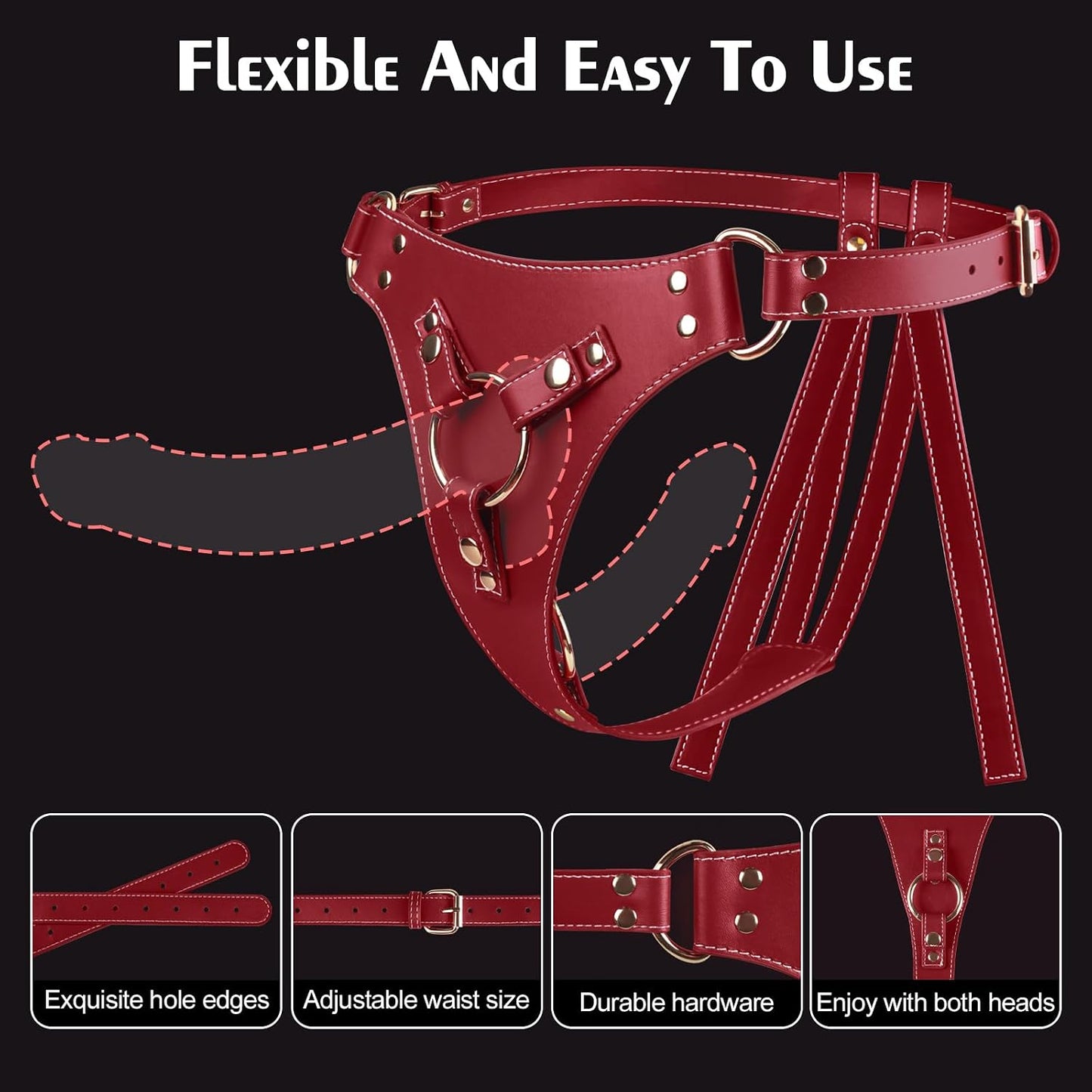 DoubleDown Strap-On Harness – 6 O-Rings