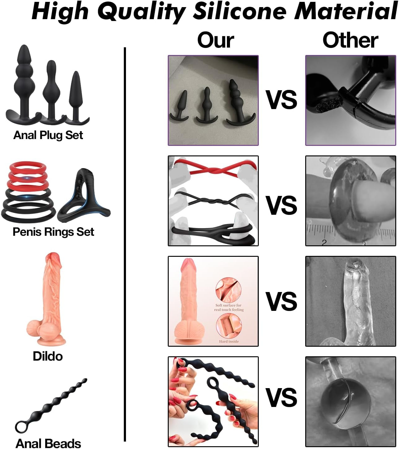Sex Toys BDSM Restraints Dildo, 36Pcs Kit Bondage Gear and Accessories for Adult Women and Couples (Blcak)