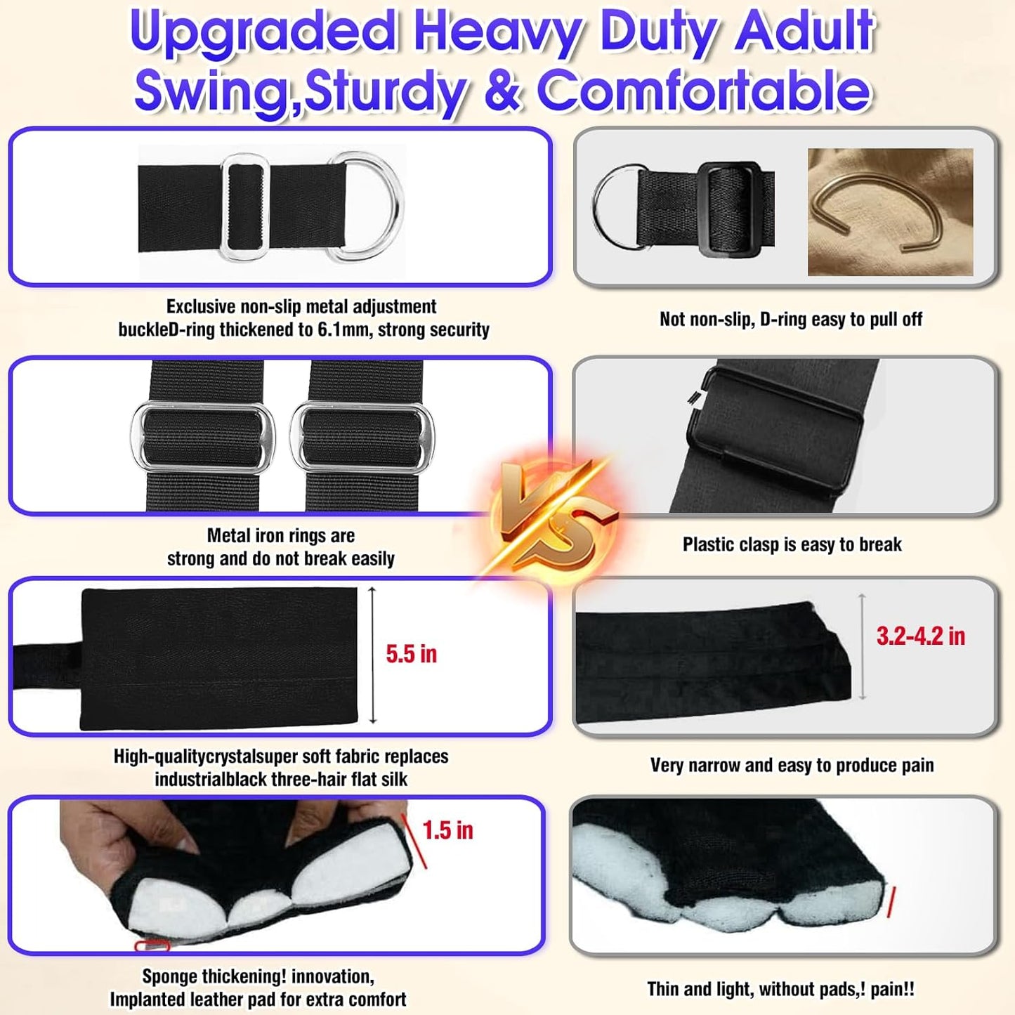 BlackLine Heavy-Duty Sex Swing for Couples