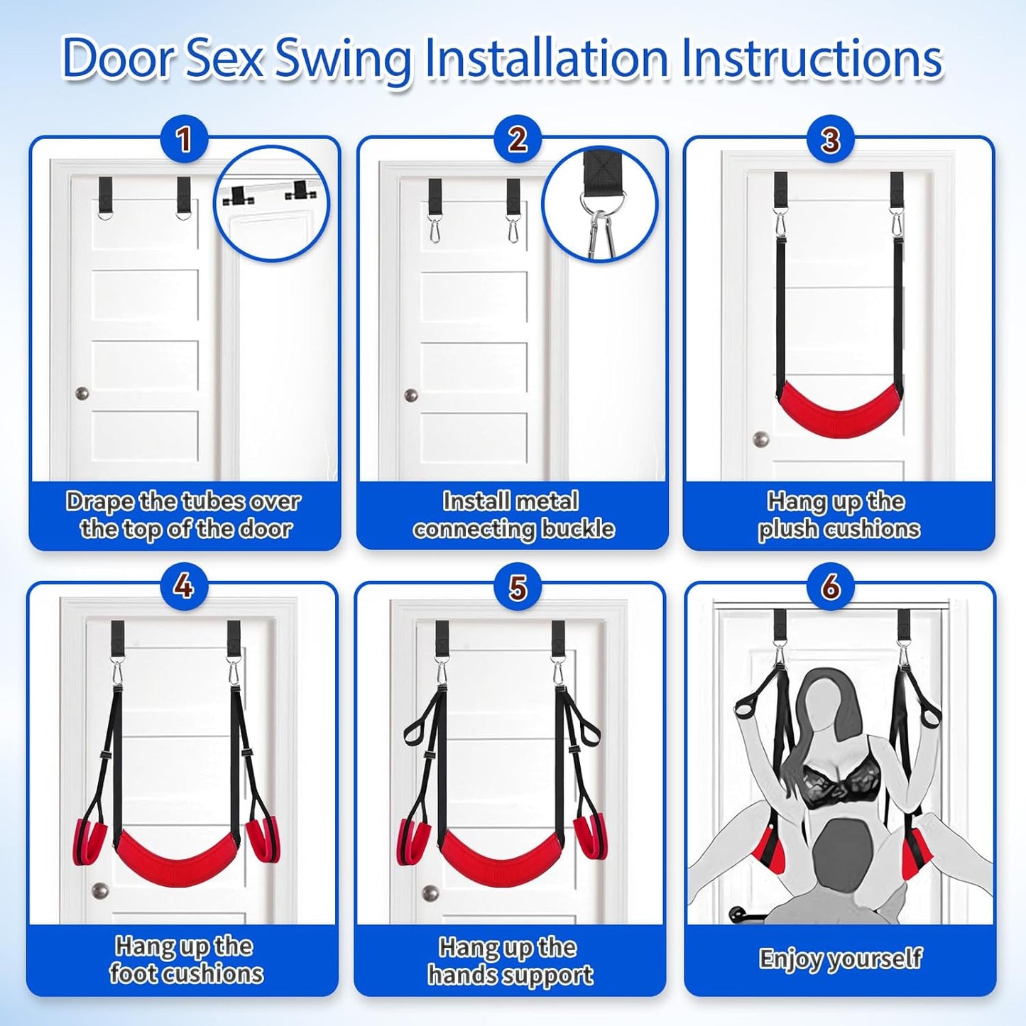 Upgraded BDSM Sex Swing 360° Spinning Ceiling Sex Swings Indoor Sling with Soft Widened Padding, Adjustable Sex Straps, Sturdy Hardware Buckle, Bondage Swing Sex Toys for Couples Men Women