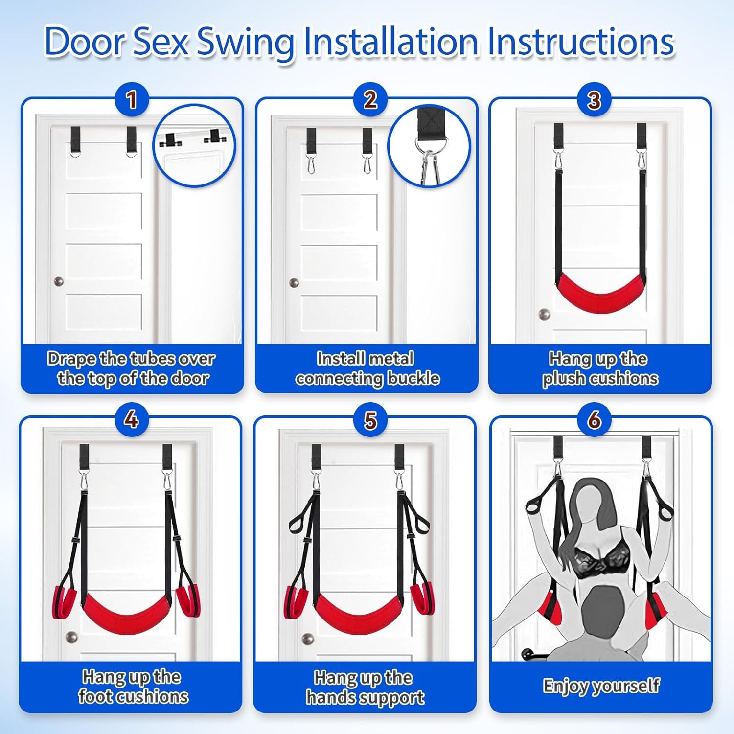 Upgraded BDSM Sex Swing 360° Spinning Ceiling Sex Swings Indoor Sling with Soft Widened Padding, Adjustable Sex Straps, Sturdy Hardware Buckle, Bondage Swing Sex Toys for Couples Men Women
